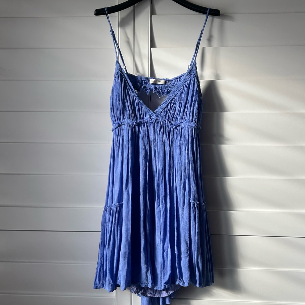 Mustard Seed Light Blue Textured Dress
